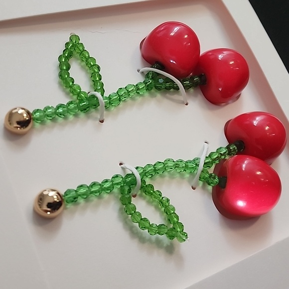 ZARA Cherry Beaded Earrings - Picture 7 of 11